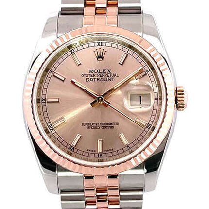 Rolex Datejust 36 Stahl Everose-Gold Uhr aus Edelstahl und 18 kt Roségold, elegantes Design, deutscher Luxus