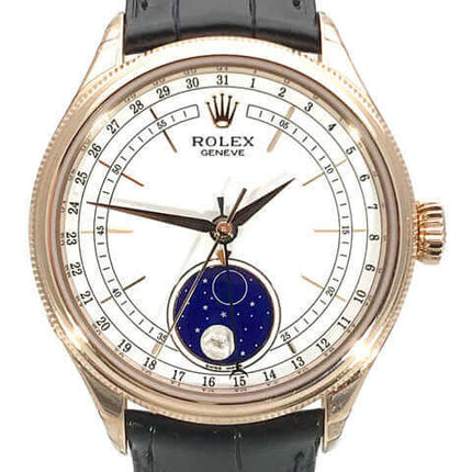 Rolex Cellini Ref. 50515 mit Lederarmband und Mondphasenanzeige bei Uhren2000.de online kaufen. Hochwertige Rolex-Uhr mit eleganter Optik.