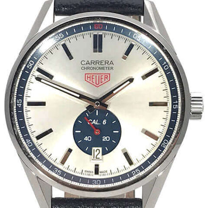 TAG Heuer Carrera 6 Chronometer Herrenarmbanduhr mit schwarzem Lederarmband