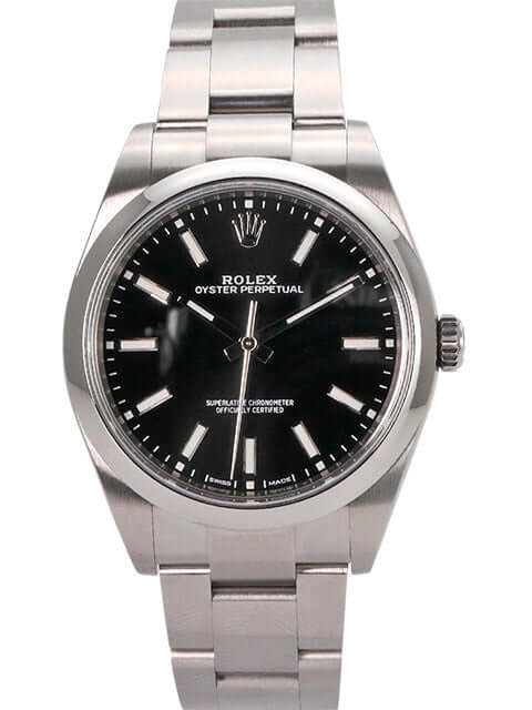 Rolex Oyster Perpetual 39 Edelstahl, schwarzes Zifferblatt, Saphirglas, Automatik, aus 2020, guter Zustand, mit Box und Zubehör.