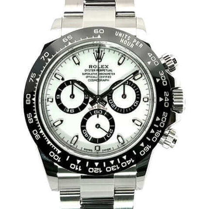 Rolex Daytona Edelstahl 116500LN Weißes Zifferblatt, Oyster Armband, Keramik Lünette, Sicherheitsfaltschließe, Referenznummer aus 2020