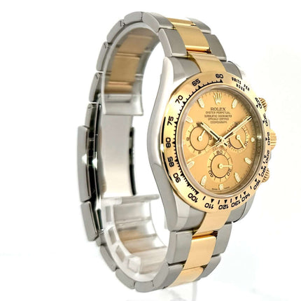 Rolex Daytona Edelstahl Gelbgold 116503 Champagner Zifferblatt aus 2021, 40 mm Gehäuse, Edelstahl und 18 kt Gelbgold Armband