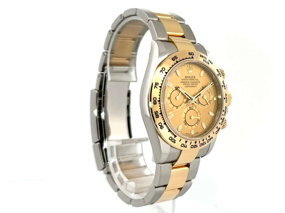 Rolex Daytona Edelstahl Gelbgold 116503 Champagner Zifferblatt aus 2021, 40 mm Gehäuse, Edelstahl und 18 kt Gelbgold Armband