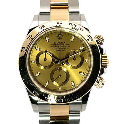 Rolex Daytona Edelstahl Gelbgold 116503 Champagner mit 40 mm Gehäuse, Oyster Armband, Tachymeterskala und champagnerfarbenem Zifferblatt