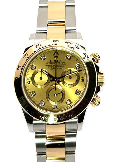 Rolex Daytona Edelstahl Gelbgold 116503 Champagner Diamant Zifferblatt 40 mm automatische Herrenuhr.