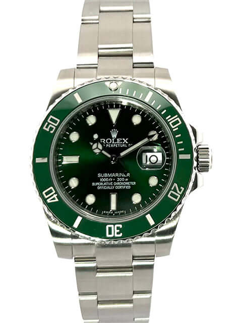 Rolex Submariner Date LV Ref. 116610LV aus Edelstahl mit grünem Zifferblatt und Keramiklünette, Oysterband, 40 mm Gehäuse, 2010 G-Serie