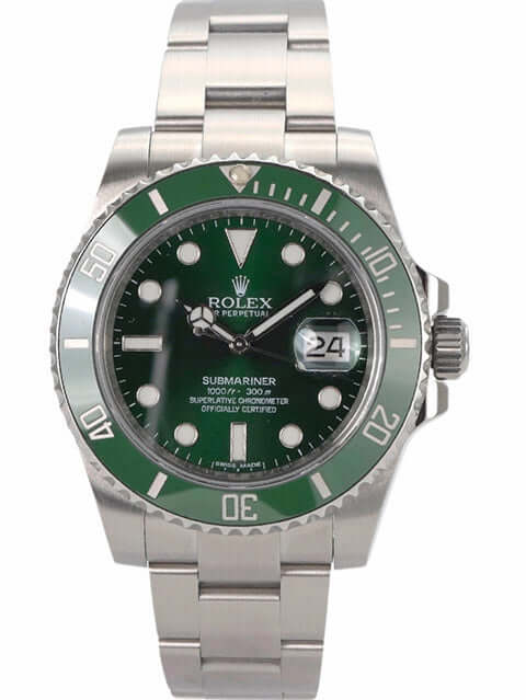 Rolex Submariner Date LV 116610LV Edelstahl 2016, grünes Zifferblatt, Keramik-Einlage, Oyster-Armband, Automatikuhr.