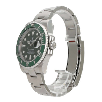 Rolex Submariner Date 116610LV, Edelstahl, grünes Zifferblatt, drehbare Lünette, Automatik, aus 2020, elegantes Design