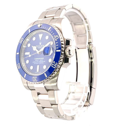 Rolex Submariner Date Weißgold 116619LB Uhr, blaues Zifferblatt, Weißgold Gehäuse und Armband, 2009 Modell