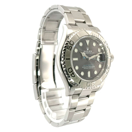 Rolex Yacht-Master 116622 Edelstahl Platin Rhodium, 40mm poliertes und satiniertes Edelstahlgehäuse, Platin Lünette, Oyster Armband, Zifferblatt Rhodium.