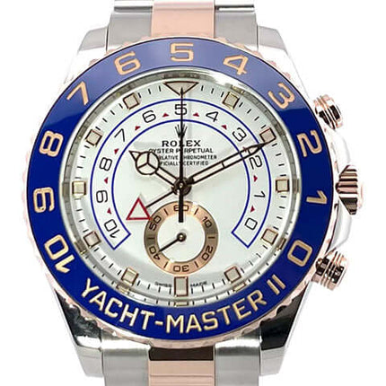 Rolex Yacht-Master II 116681 Uhr aus Edelstahl und Everose-Gold mit blauer Lünette und Oyster-Armband