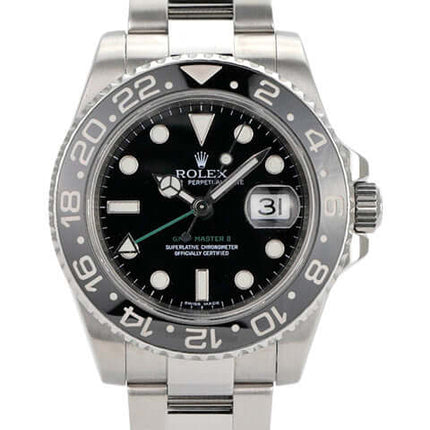 Rolex GMT-Master II Edelstahl 116710LN, schwarzes Zifferblatt, drehbare Lünette, hochwertiges Oyster Edelstahlband