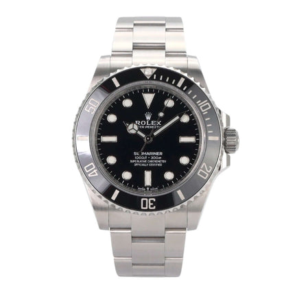 Rolex Submariner 124060 ohne Datum mit Edelstahlgehäuse und schwarzem Zifferblatt, 41 mm Durchmesser, Keramik Lünette.