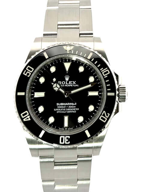 Rolex Submariner 124060 No Date mit Edelstahlgehäuse und schwarzem Zifferblatt, 41 mm Gehäusedurchmesser, ungetragen aus 2023.