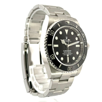 Rolex Submariner 124060 No Date, Edelstahl Lünette, schwarzes Zifferblatt, Oyster Edelstahlband, 41 mm Gehäusedurchmesser, 2023 ungetragen.