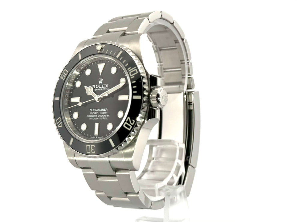 Rolex Submariner 124060 No Date, 41mm Edelstahlgehäuse, schwarze Keramik Lünette, Oyster Edelstahlband, ungetragen aus 2023