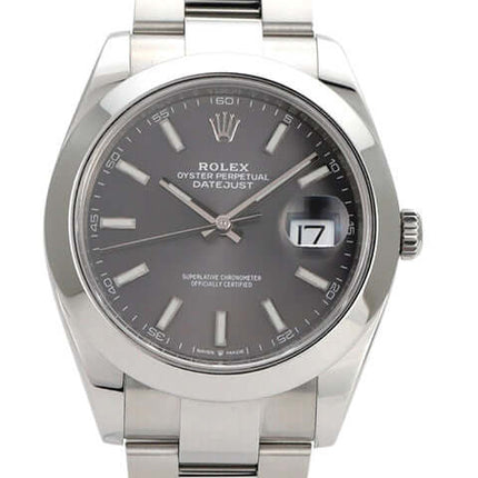 Rolex Datejust 41 Edelstahl 126300 mit rhodiumfarbenem Zifferblatt, 41 mm Gehäuse und Oyster-Armband, Automatikwerk.