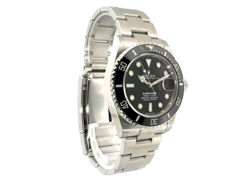 Rolex Submariner Date 126610LN, Edelstahl Gehäuse, schwarze Keramik Lünette, 41 mm Durchmesser, Oyster Edelstahlarmband