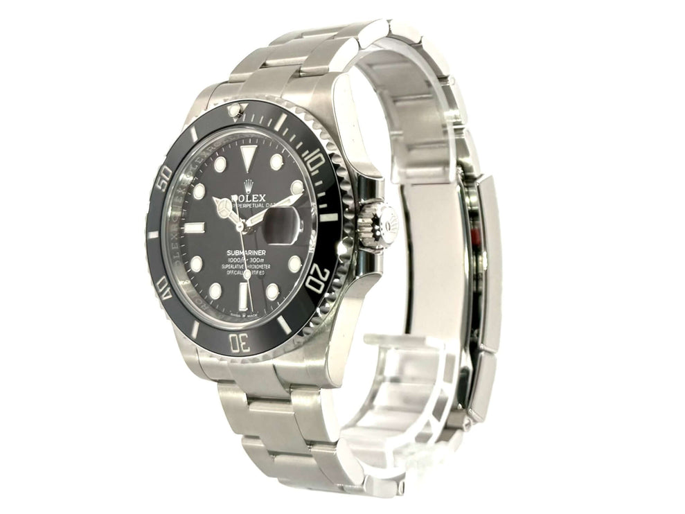 Rolex Submariner Date 126610LN Edelstahl-Uhr, poliertes und satiniertes Armband, schwarzes Zifferblatt, Keramik-Lünette, 41mm Gehäusedurchmesser