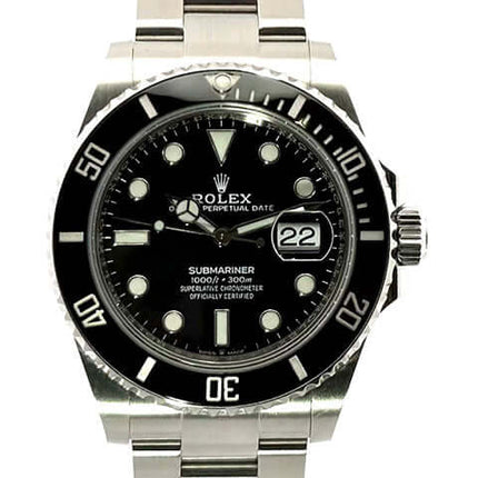 Rolex Submariner Date 126610LN 2022 Edelstahl, schwarze Keramik-Lünette, schwarzes Zifferblatt, Oyster-Band, Sicherheitsfaltschließe.