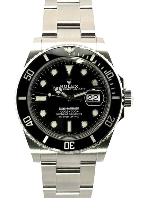 Rolex Submariner Date 126610LN 2022 Edelstahl, schwarze Keramik-Lünette, schwarzes Zifferblatt, Oyster-Band, Sicherheitsfaltschließe.