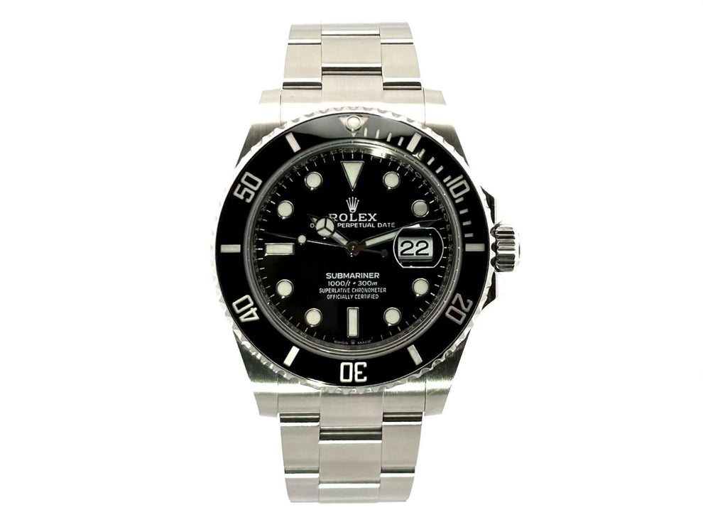 Rolex Submariner Date 126610LN, Edelstahlgehäuse und Oysterarmband, schwarzes Zifferblatt, drehbare Lünette, eleganter Luxus-Taucheruhr.