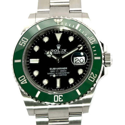 Rolex Submariner Date Edelstahl 126610LV, schwarzes Zifferblatt, grüne Keramiklünette, Edelstahlarmband, 41mm Gehäuse, 2022