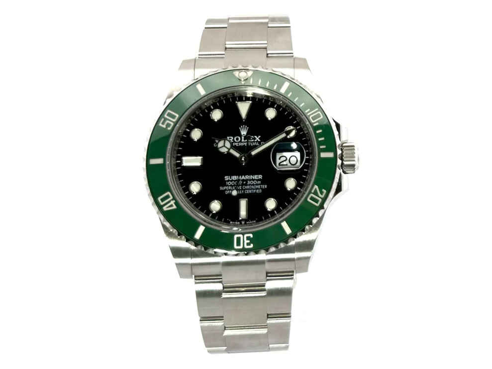 Rolex Submariner Date Edelstahl 126610LV mit grünem Keramik Lünette und schwarzem Zifferblatt, Edelstahlarmband, aus 2022