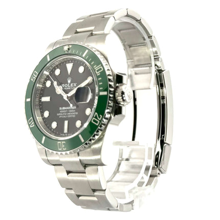 Rolex Submariner Date Edelstahl 126610LV, poliertes und satiniertes 41 mm Edelstahlgehäuse mit grüner Keramiklünette, schwarzes Zifferblatt