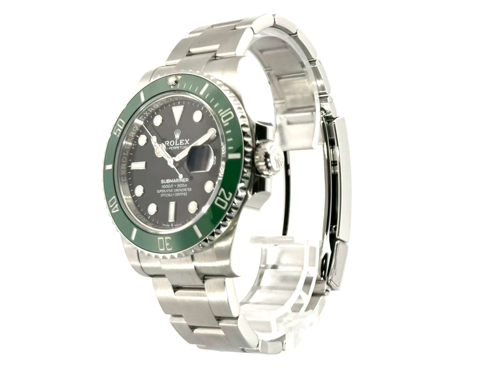 Rolex Submariner Date Edelstahl 126610LV, poliertes und satiniertes 41 mm Edelstahlgehäuse mit grüner Keramiklünette, schwarzes Zifferblatt