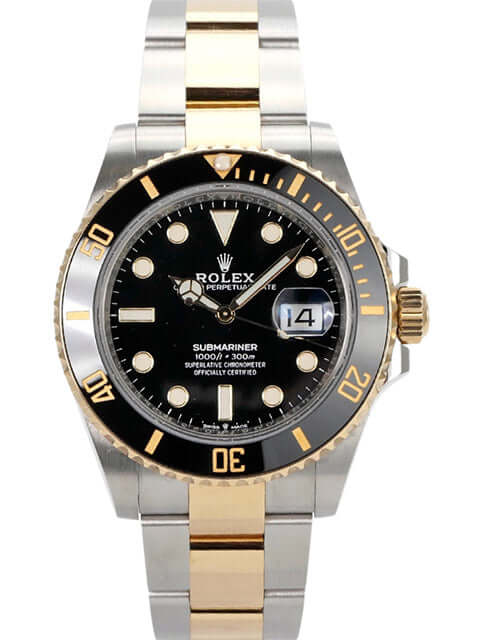 Rolex Submariner Date 41 Edelstahl Gelbgold 126613LN mit schwarzem Zifferblatt und drehbarer Lünette, ungetragen aus 2022.