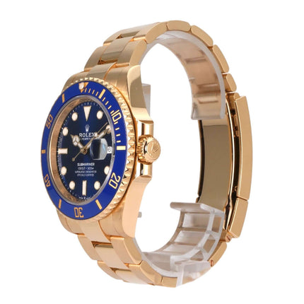 Rolex Submariner Date 41 Gelbgold 126618LB mit blauem Zifferblatt und Keramiklünette, Gehäuse und Armband aus 18 Karat Gelbgold