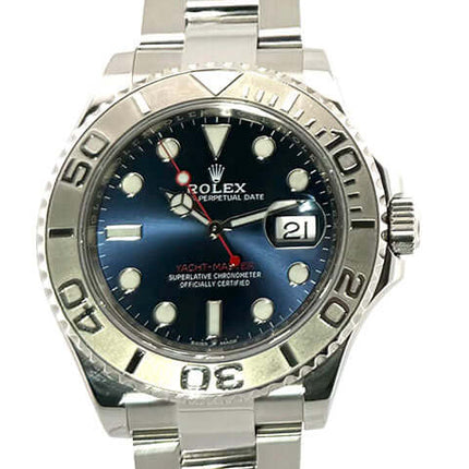 Rolex Yacht-Master 40 Oystersteel Platin 126622 Blau, Edelstahlgehäuse, 40 mm, blaues Zifferblatt, Platin-Lünette, 60-Minuten-Skala.