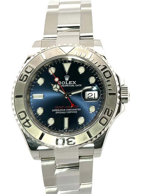 Rolex Yacht-Master 40 Oystersteel Platin 126622 Blau, Edelstahlgehäuse, 40 mm, blaues Zifferblatt, Platin-Lünette, 60-Minuten-Skala.