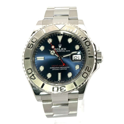 Rolex Yacht-Master 40 Oystersteel Platin 126622 Blau mit blauem Zifferblatt und 950 Platin Lünette, Gehäuse aus Edelstahl Oystersteel.