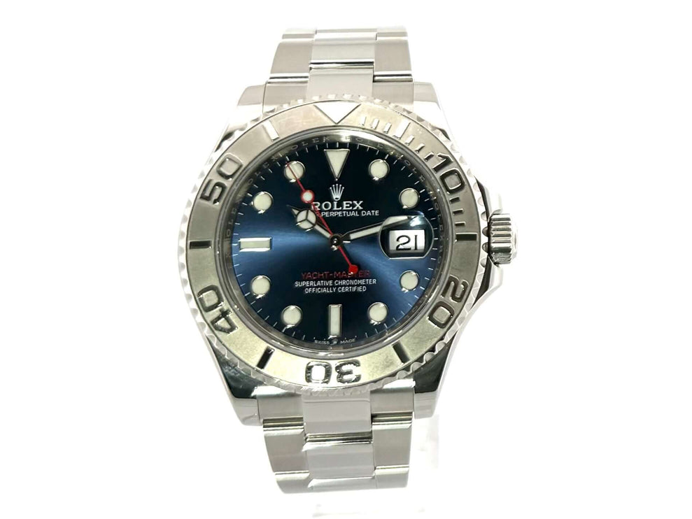 Rolex Yacht-Master 40 Oystersteel Platin 126622 Blau mit blauem Zifferblatt und 950 Platin Lünette, Gehäuse aus Edelstahl Oystersteel.