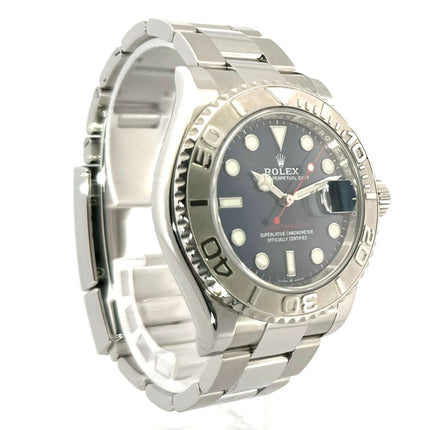 Rolex Yacht-Master 40 Oystersteel Platin 126622 Blau mit poliertem Edelstahlband und blauem Zifferblatt, Gehäusedurchmesser 40 mm