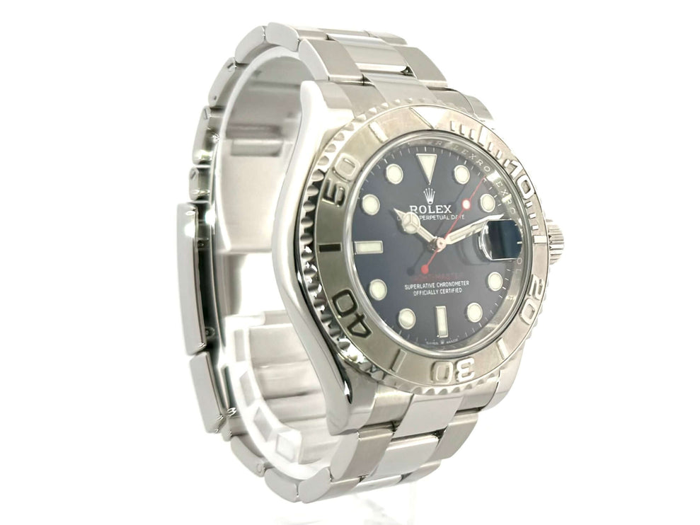 Rolex Yacht-Master 40 Oystersteel Platin 126622 Blau mit poliertem Edelstahlband und blauem Zifferblatt, Gehäusedurchmesser 40 mm