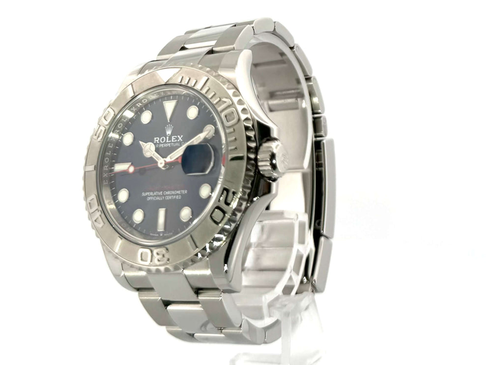 Rolex Yacht-Master 40 Oystersteel Platin Ref. 126622 Blau, 40mm Edelstahlgehäuse, drehbare Platinlünette, blaues Zifferblatt, 2019 Modell.