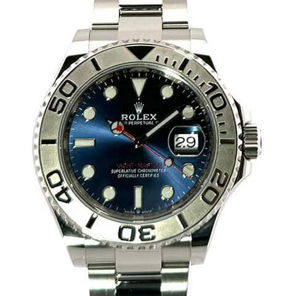 Rolex Yacht-Master 40 Oystersteel Platin 126622 Blau, Edelstahlgehäuse, blaue Zifferblatt, Platin Lünette, Oyster-Edelstahlband.