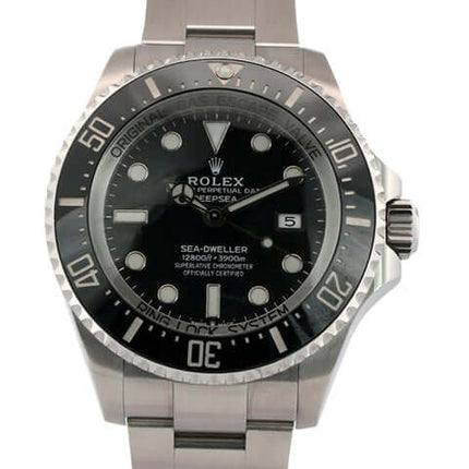 Rolex Sea-Dweller 126660 Deepsea Edelstahluhr mit schwarz keramischer Lünette und schwarzem Zifferblatt, 44 mm Gehäusedurchmesser