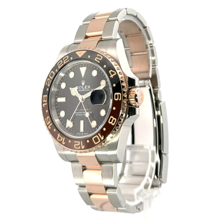 Rolex GMT-Master II 126711CHNR Edelstahl und Everose-Gold Uhr aus 2021 mit schwarzem Zifferblatt und Oyster-Armband