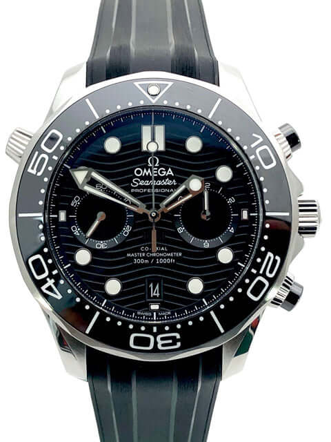 Omega Seamaster Diver 300M Chronograph 210.32.44.51.01.001 Edelstahlgehäuse schwarzes Zifferblatt Kautschukband 44mm Herrenuhr