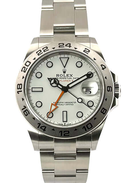 Rolex Explorer II 226570 Edelstahl Weißes Zifferblatt 2022, 42 mm Gehäuse, Oyster Armband, 24-Stunden-Skala Lünette, Automatikwerk