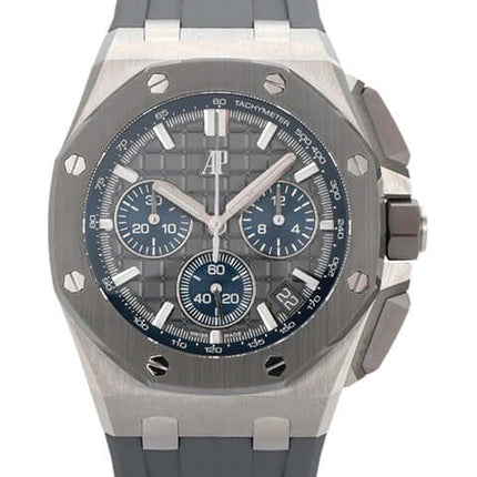 Audemars Piguet Royal Oak Offshore Chronograph 26420IO mit grauem Kautschukband und Titan-Gehäuse