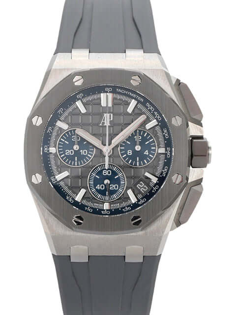 Audemars Piguet Royal Oak Offshore Chronograph 26420IO mit grauem Kautschukband und Titan-Gehäuse