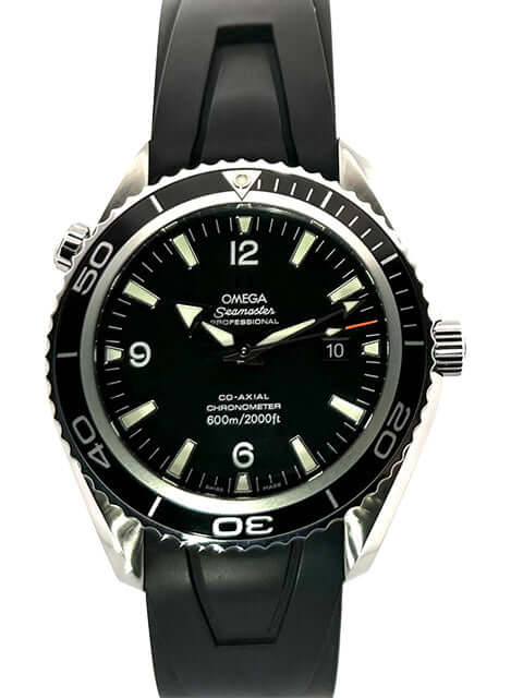 Omega Seamaster Planet Ocean 600m 45.5 mm Ref. 2900.50.91 Edelstahlgehäuse, schwarzes Zifferblatt, Kautschukband, 60-Minuten-Skala, Leuchtpunkt