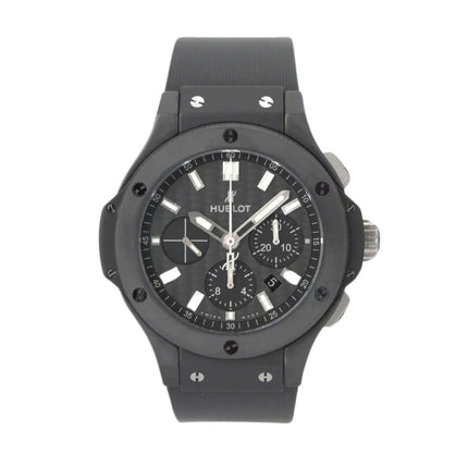 Hublot Big Bang 301.CI.1770.RX Black Magic Evolution Armbanduhr mit schwarzem Zifferblatt und Keramikgehäuse.