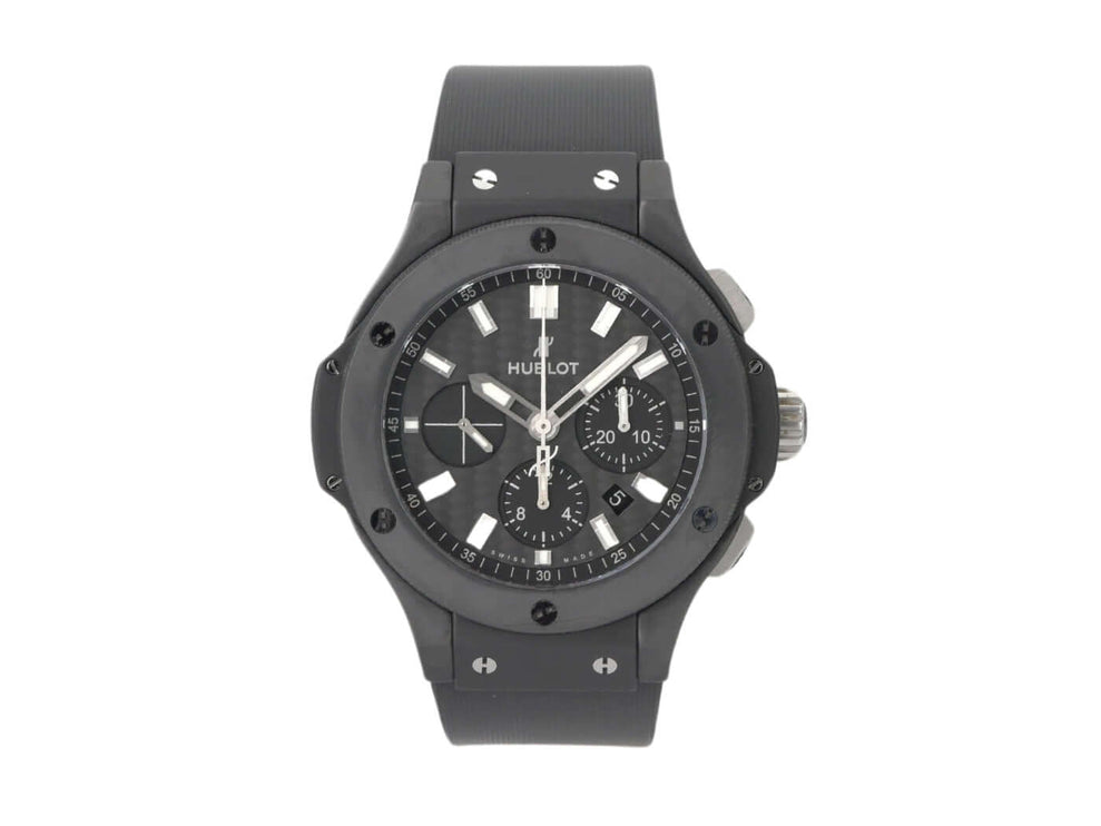 Hublot Big Bang 301.CI.1770.RX Black Magic Evolution Armbanduhr mit schwarzem Zifferblatt und Keramikgehäuse.