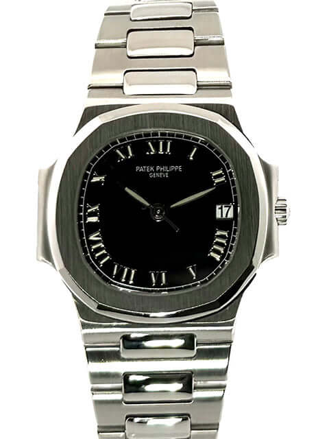 Patek Philippe Nautilus 3800/1A-001 aus Edelstahl mit schwarzem Zifferblatt, Datum und poliert-satiniertem Gehäuse, 37 mm